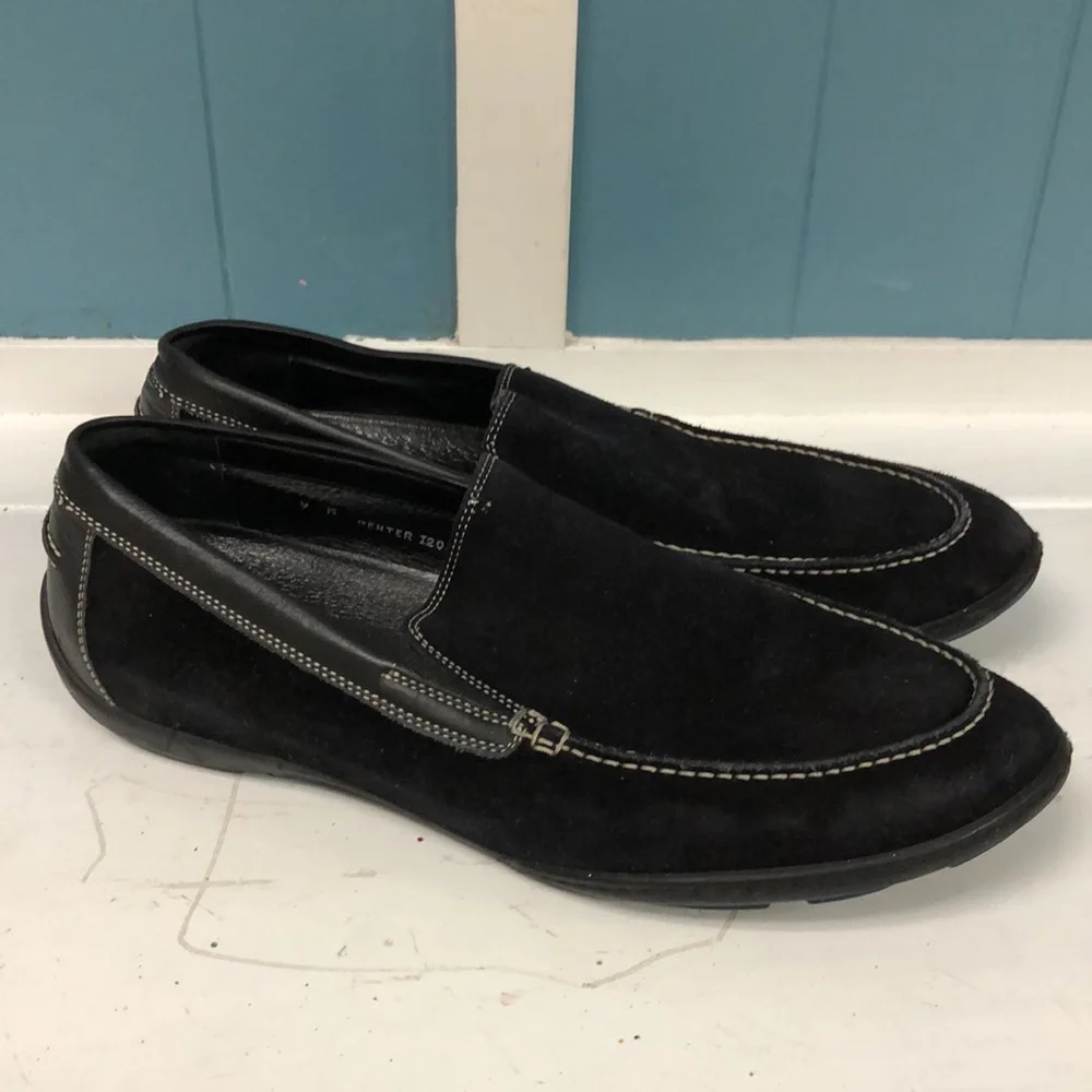 Donald J Pliner CENTER 120 Italian black Suede SlipOn Dress Casual Loafer size 9